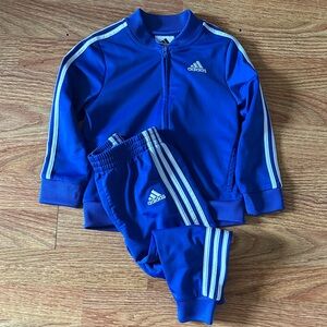 Kids adidas Blue Track Jacket and Pants Set